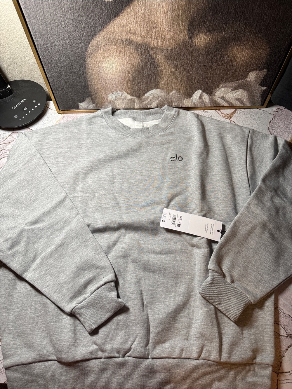 ALO Yoga Men’s Light Gray Crewneck Sweatshirt